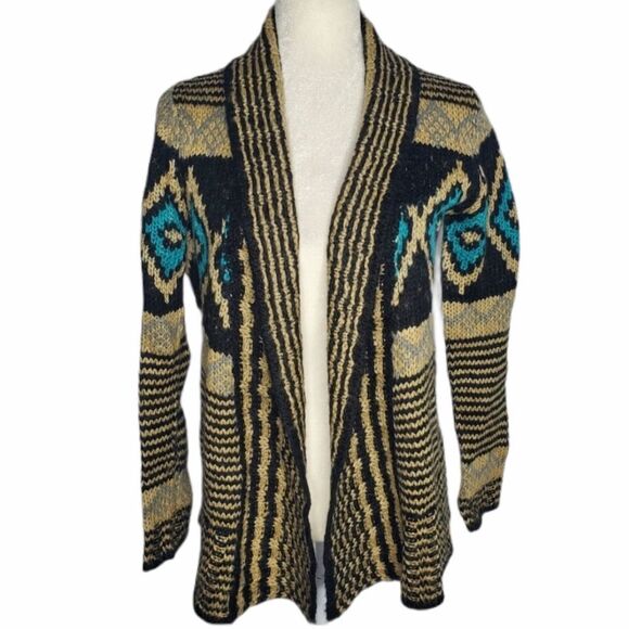 PINK REPUBLIC cardigan open front southwestern pattern‎ sweater M - Picture 1 of 6
